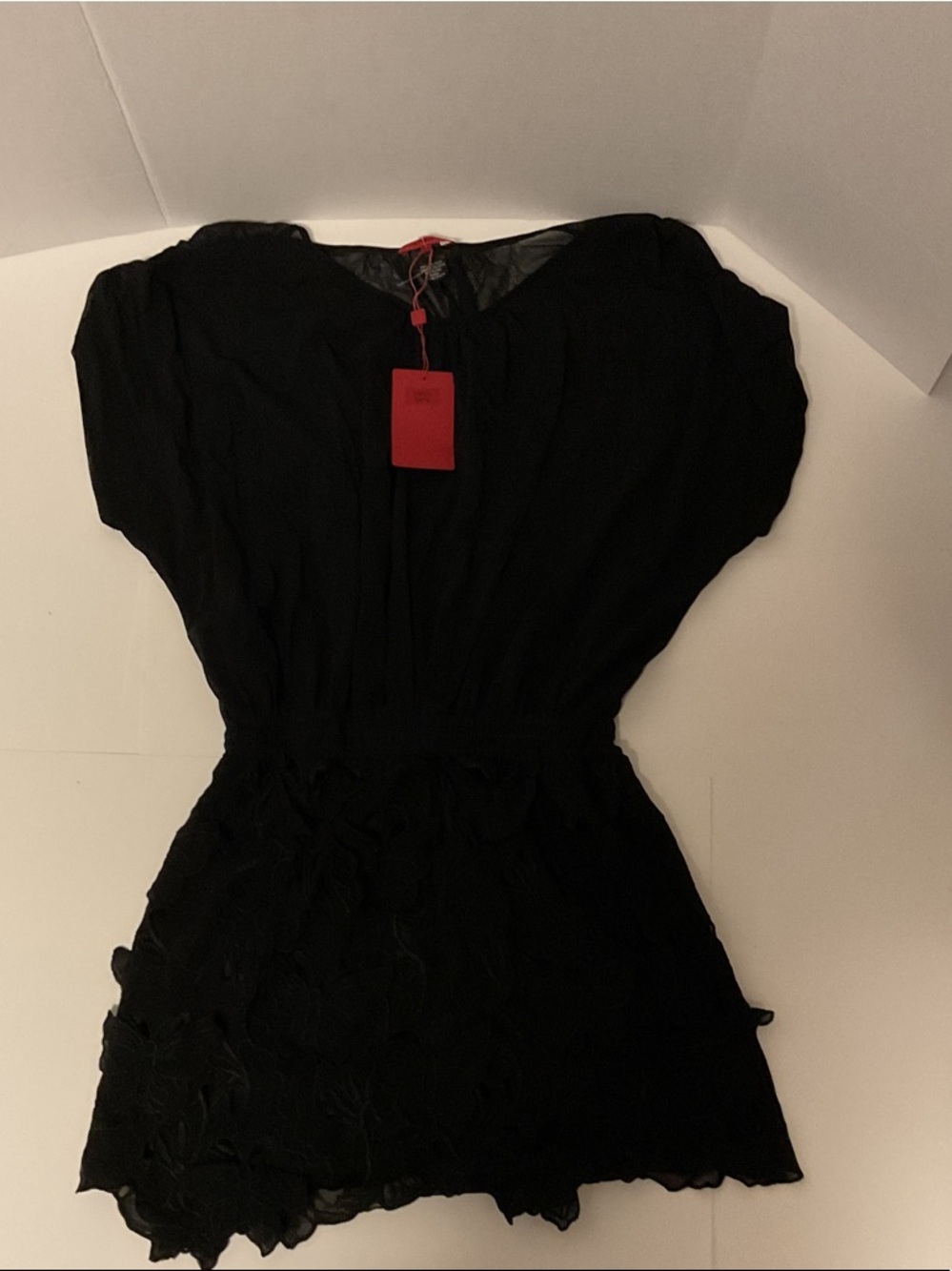 Vivienne Tam Black Mini Dress with Dolman Sleeves